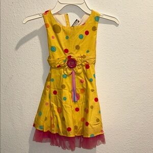 Rare Editions Yellow Polka Dot Dress